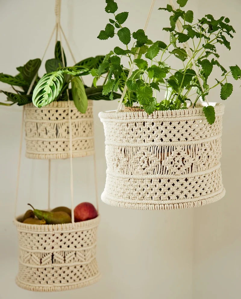 Suspension macramé pour plantes